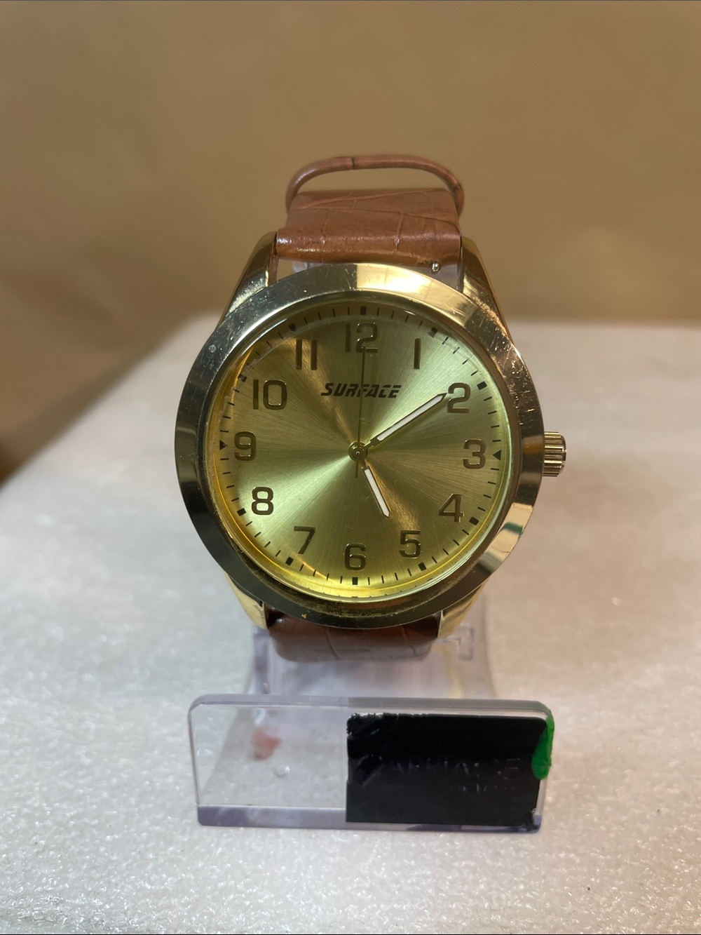 Men’s Gold Dial Brown Leather Strap Watch
